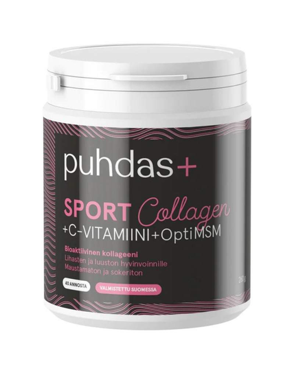 Puhdas+ Sport Kollageeni&Vitamin-C&OptiMSM, 260 g