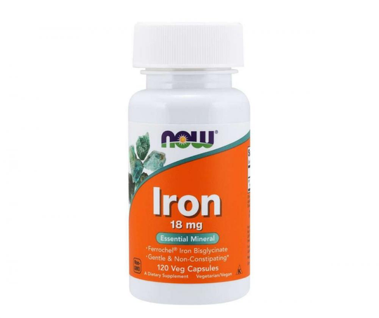 NOW Foods Iron 18 mg, 120 kaps.