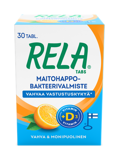 Rela Tabs Appelsiini + D3 30 tabl UUSI