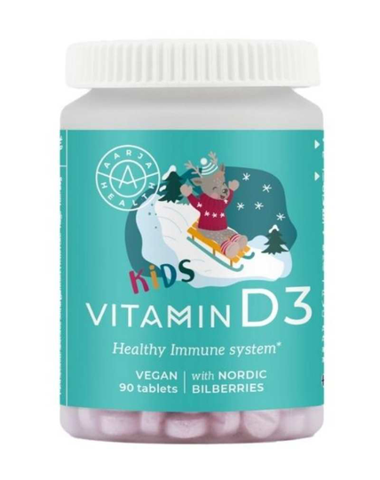 Aarja Health Lasten Vegaaninen D3-vitamiini-purutabletti, 90 tabs.