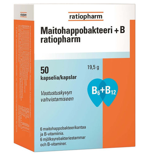 Maitohappobakteeri + B ratiopharm 50 kapselia
