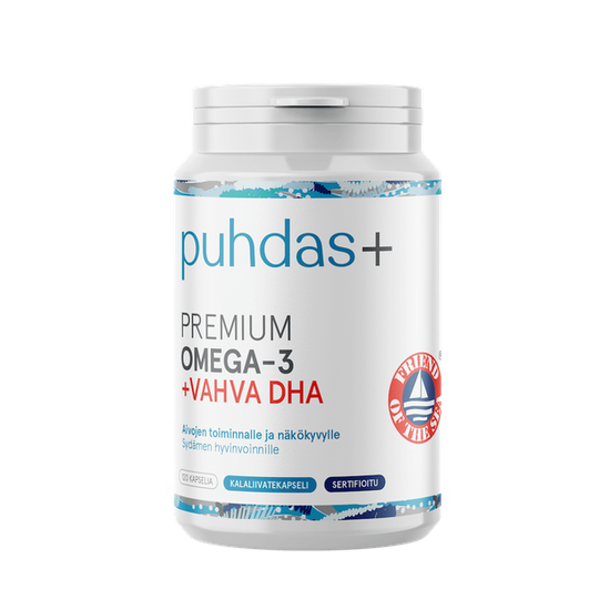 Puhdas+ Premium Omega-3 + Vahva DHA 120 kaps