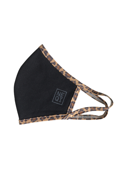 Neqi reusable face mask black leopard, s/m 3kpl