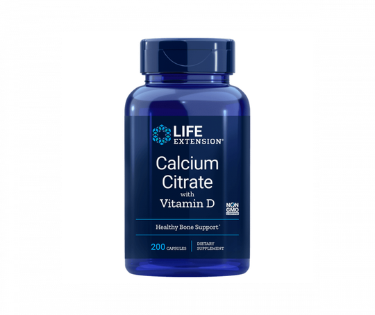 LifeExtension Calcium Citrate with Vitamin D, 200 kaps.