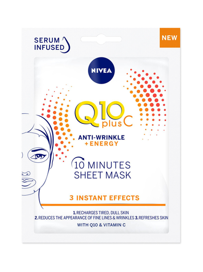 Q10plusc anti-wrinkle + energy sheet mask -kasvonaamio 1 kpl