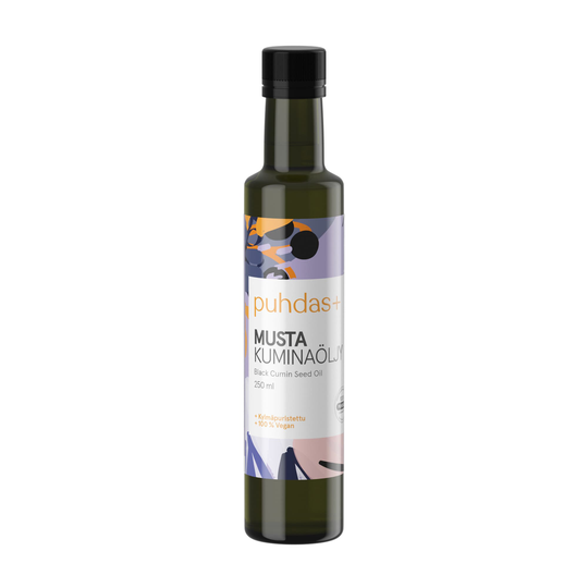 Puhdas+ Premium 100 % Mustakuminaöljy 250 ml