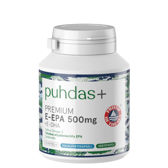 Puhdas+ Premium E-EPA 500 mg + E-DHA 50 kaps