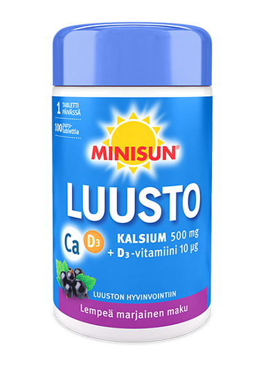 Minisun Kalsium + D 10 mikrog marjainen 100 purutabl