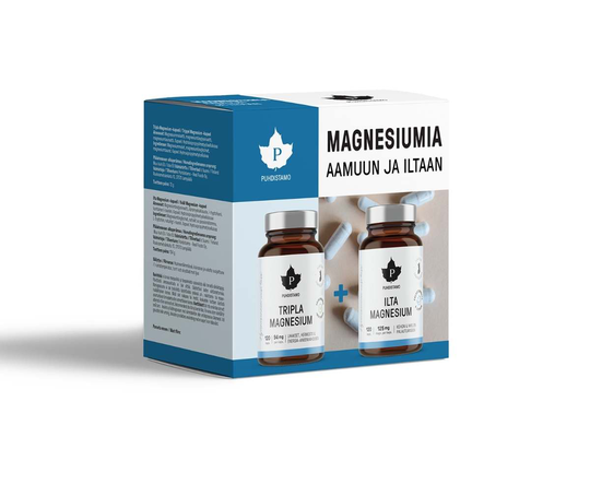 Puhdistamo Tuplapakkaus: Magnesiumia Aamuun&Iltaan