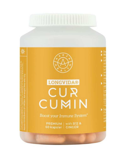 Aarja Health Kurkumiini, Inkivääri + B12, 60 kaps.