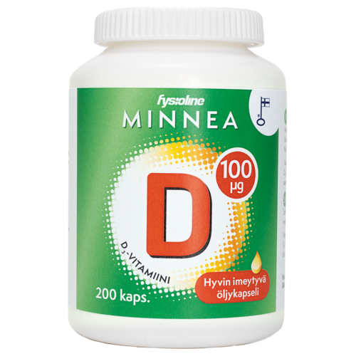 Minnea D-vitamiini 100 µg 200 öljykapselia