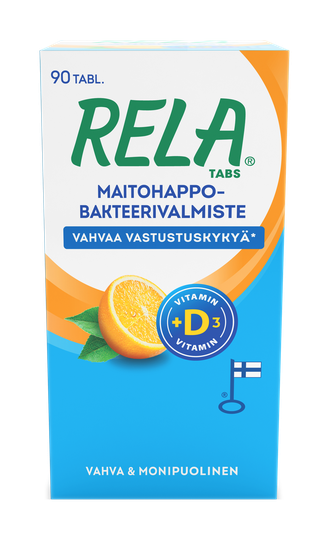 Rela Tabs Appelsiini + D3 90 tabl UUSI