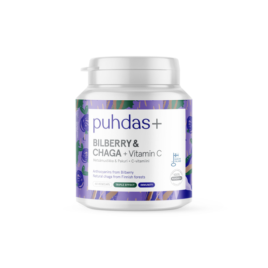 Puhdas+ Mustikka-Pakuri-C-vitamiini 60 kaps