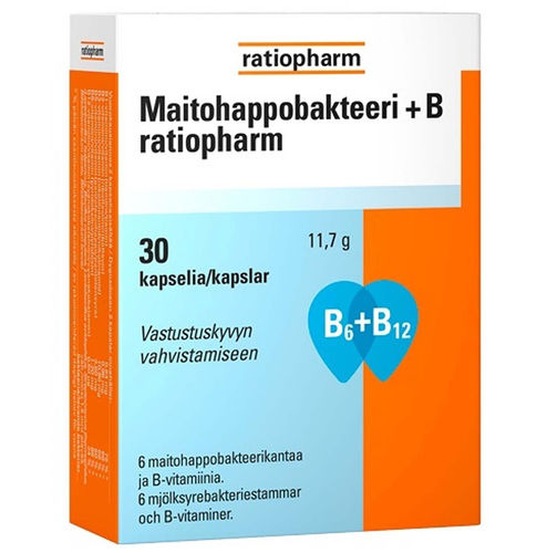 Maitohappobakteeri + B ratiopharm 30 kapselia