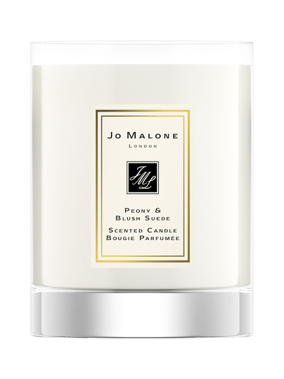 Peony & blush suede travel candle -tuoksukynttilä 60 g